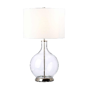 Elstead Orb 1 Light Tischleuchte (komplett mit weißem Schirm) - Nickel poliert mit weißem Schirm ORB-CLEAR-PN-WHT