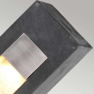 Elstead Parkstone Large LED Poller - Basaltstein mit Edelstahl PARKSTONE-BOL-A