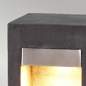 Elstead Parkstone Medium LED Poller - Basaltstein mit Edelstahl PARKSTONE-BOL-B