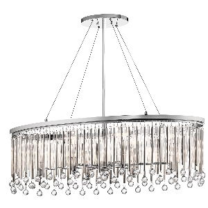 Piper 6 Light Oval Kronleuchter/ Pendelleuchte - Poliertes Chrom von Elstead
