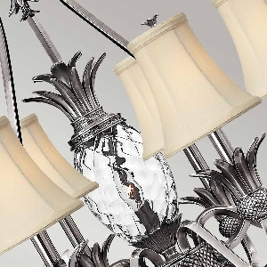 Serie PLANTATION VON ELSTEAD von Elstead von Elstead Plantation 7-Licht-Kronleuchter - poliertes antikes Nickel HK-PLANT7-PL