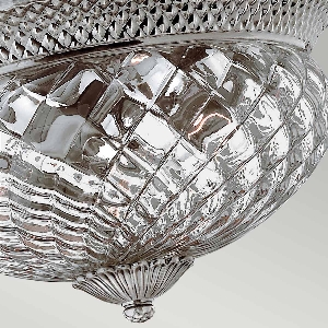 Serie PLANTATION VON ELSTEAD von Elstead von Elstead Plantation 3 Light Large Flush - Nickel poliert, antik HK-PLANT-F-L-PL