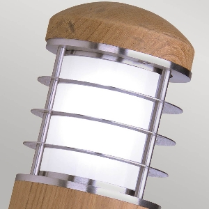 Serie POOLE VON ELSTEAD von Elstead von Elstead Poole 1 leichte Wandleuchte - Teak und Edelstahl GZ-POOLE-W