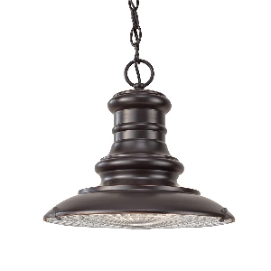 Hängeleuchten & Deckenlampen für außen von Elstead Redding Station 1 Light Medium Kettenlaterne - Restoration Bronze FE-REDDING8-M-RB