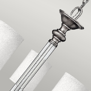 Serie SUSSEX VON ELSTEAD von Elstead von Elstead Sussex 5 Licht Kronleuchter - Gebürstetes Nickel HK-SUSSEX5