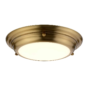 Elstead Welland 1 Light Mini LED Flush - Aged Brass WELLAND-F-S-AB