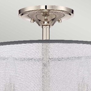 Serie WHITNEY VON ELSTEAD von Elstead von Elstead Whitney 3 Light Halb bündig/Pendelleuchte - Imperial Silber QZ-WHITNEY-SF