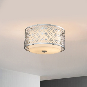 Elstead Ziggy 2lt Medium Flush - Silber lackiert ZIGGY-F-M-LS