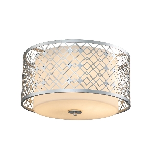 Elstead Ziggy 2lt Medium Flush - Silber lackiert ZIGGY-F-M-LS