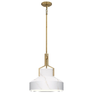 Quoizel Brecken 2 lt Pendelleuchte - Messing gealtert und Alabasterglas-Schirm von Elstead