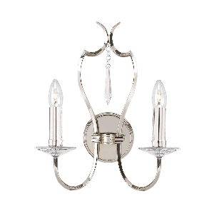 Pimlico Aplique de pared de 2 luces - níquel pulido von Elstead