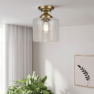 Serie WINSLOW VON ELSTEAD von Elstead von Elstead Kichler Winslow 1 lt Decke halb bündig - Naturmessing KL-WINSLOW-SF-NBR