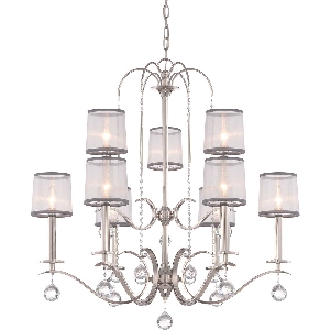 Whitney 9 Licht Zweistöckiger Kronleuchter - Imperial Silber von Elstead