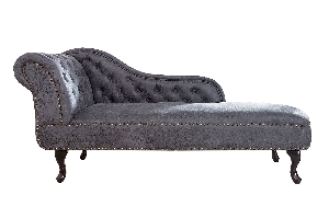 Recamiere CHESTERFIELD Antik-Look Mikrofaser grau von Casa Élite