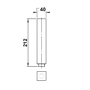 Schirme, Gläser & Stoffschirme von Albert Leuchten G 190, Leuchtstab Quadrat 212 mm 90260190