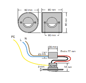 dot-spot von dot-spot side-light 230 V LED-Spot zum Einbau in tiefe UP-Dosen 11103.930.00.00