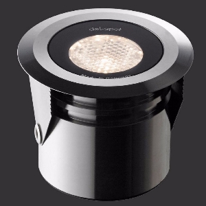 Einbauleuchten & Einbaulampen von dot-spot LED Einbaustrahler mit Wabenblendschutz, rund, Gehäuse V4A Edelstahl, schwarz matt emailiert 31131.802.40.62