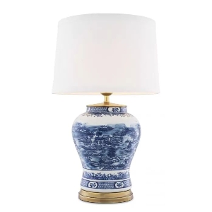 Eichholtz Moderne  fürs Esszimmer von Eichholtz Tischleuchte CHINESE BLUE 112085