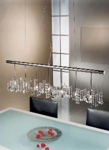 Hängeleuchte, Pendelleuchten & Hängelampen fürs Esszimmer von KOLARZ Leuchten Stretta Luster - chandelier verchromt 104.87.5