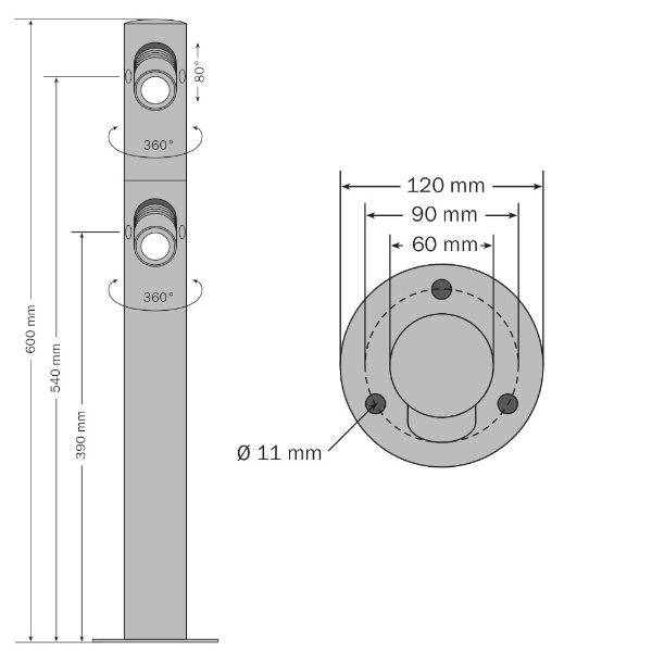 Luz LED para bolardos twist der Firma dot-spot