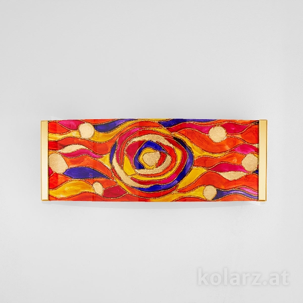 Aplique de pared EMOZIONE, Oro 24K, Aqua Red ancho 40 cm, altura 20 cm, salida 10 cm, 2 luces, G9, 25 W der Firma KOLARZ-Austrolux Leuchten