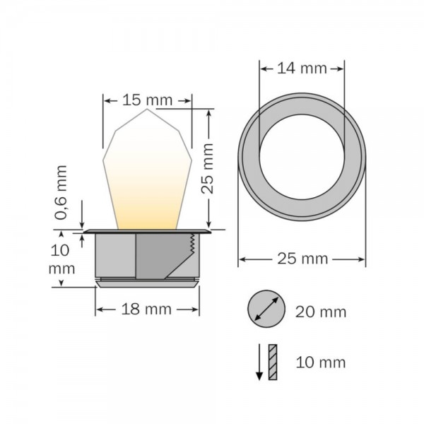 starlight-crystal Foco de cristal LED, redondo der Firma dot-spot