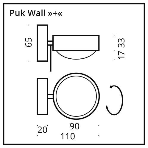 Puk Mini Wall Plus - casquillo G9 / 24 dorado der Firma Top Light Leuchten
