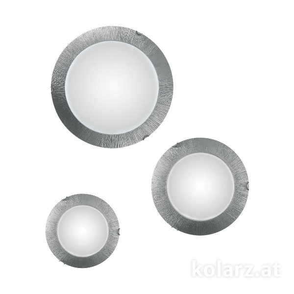 Deckenleuchte MOON, Chrom, Sun Silber D 50 cm, Höhe 9 cm, 3 flg., E27, 60 W der Firma KOLARZ-Austrolux Leuchten