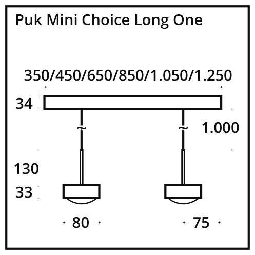 Puk Mini Choice Long One - casquillo G9 / cromo mate / 1050 der Firma Top Light Leuchten