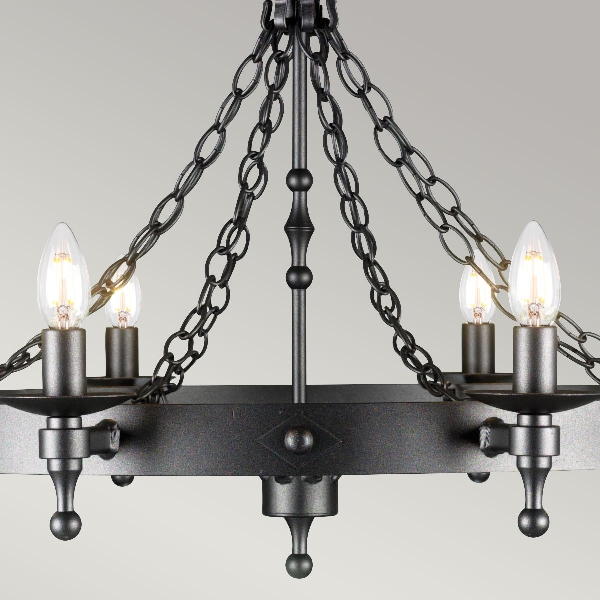 Warwick 8 Light Chandelier - Graphite Black der Firma Elstead