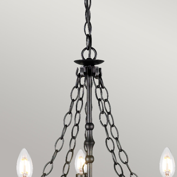 Warwick 5 Licht Kronleuchter - Graphit Schwarz der Firma Elstead