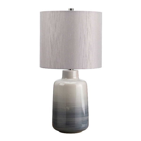 Elstead Bacari 1 Light Small Table Lamp - Blau und Grau mit hellgrauem Schirm BACARI-TL-SM