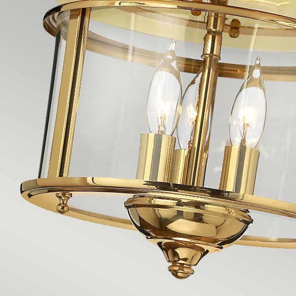 Gentry 3 Light Flush - Messing poliert der Firma Elstead