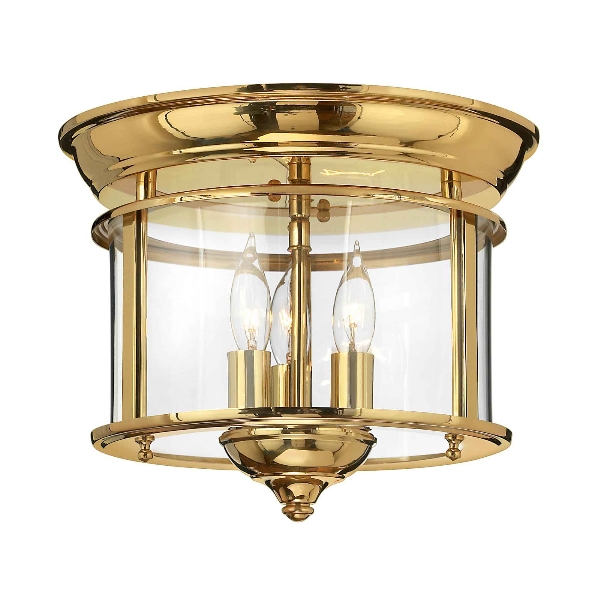 Gentry 3 Light Flush - Messing poliert der Firma Elstead