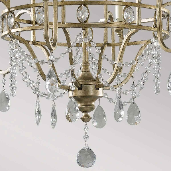 Gianna 6 Licht Kronleuchter - Vergoldetes Silber der Firma Elstead