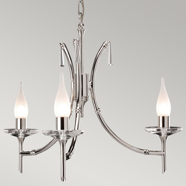Brightwell 3 Licht-Kronleuchter - Nickel poliert der Firma Elstead