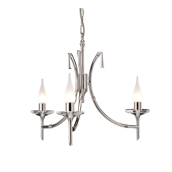 Brightwell 3 Licht-Kronleuchter - Nickel poliert der Firma Elstead