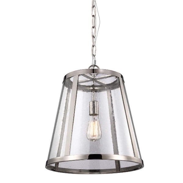 Harrow 1 Leuchte Medium Pendelleuchte - Nickel poliert der Firma Elstead