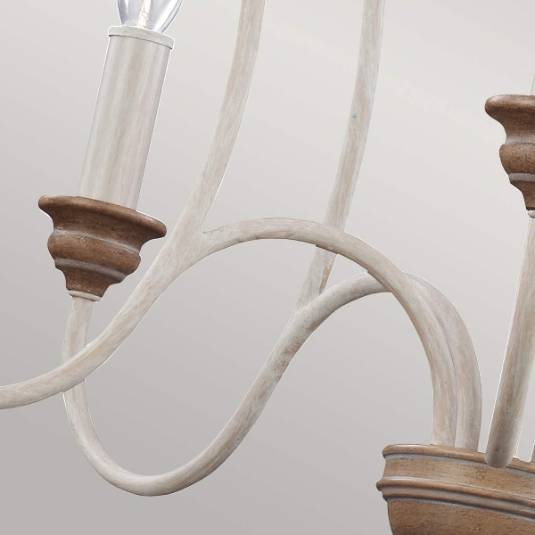 Hartsville 5 Licht Kronleuchter - Chalk Washed/Beachwood der Firma Elstead