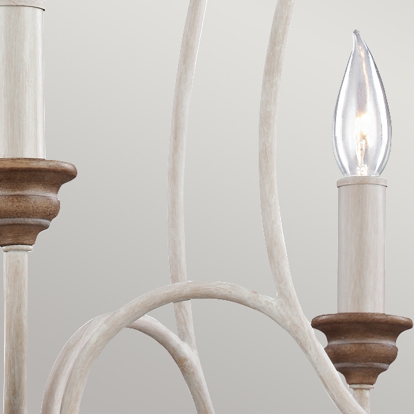 Hartsville 5 Licht Kronleuchter - Chalk Washed/Beachwood der Firma Elstead
