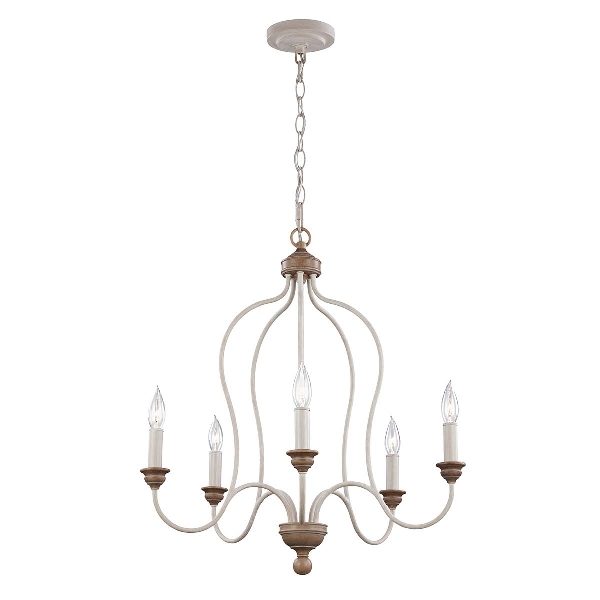 Hartsville 5 Licht Kronleuchter - Chalk Washed/Beachwood der Firma Elstead