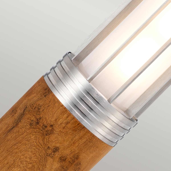 Hornsea 1 Lichtpoller - Teak mit Edelstahl der Firma Elstead