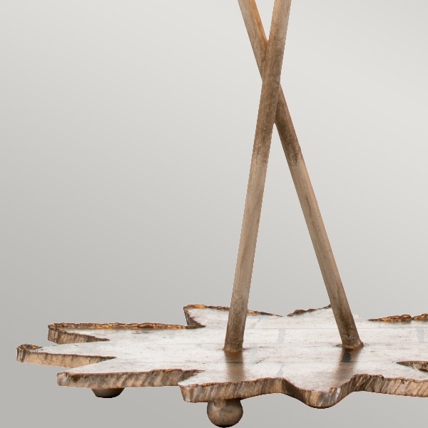 Nessel Luxe Tischlampe - Blattgold und Taupe der Firma Elstead