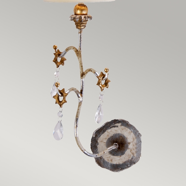 Tivoli Wandleuchte - Silber & Creme Patina der Firma Elstead