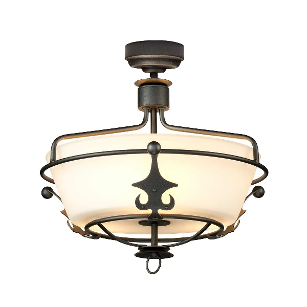 Elstead Windsor 3 Light Semi-Flush - Graphit WINDSOR-SF-GR