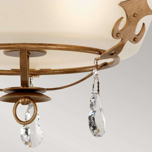 Windsor 3 Light Semi-Flush - Gold Patina der Firma Elstead