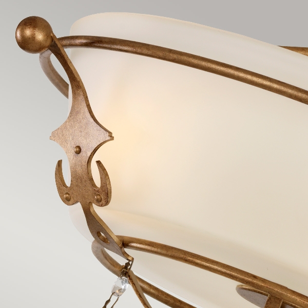Windsor 3 Light Semi-Flush - Gold Patina der Firma Elstead