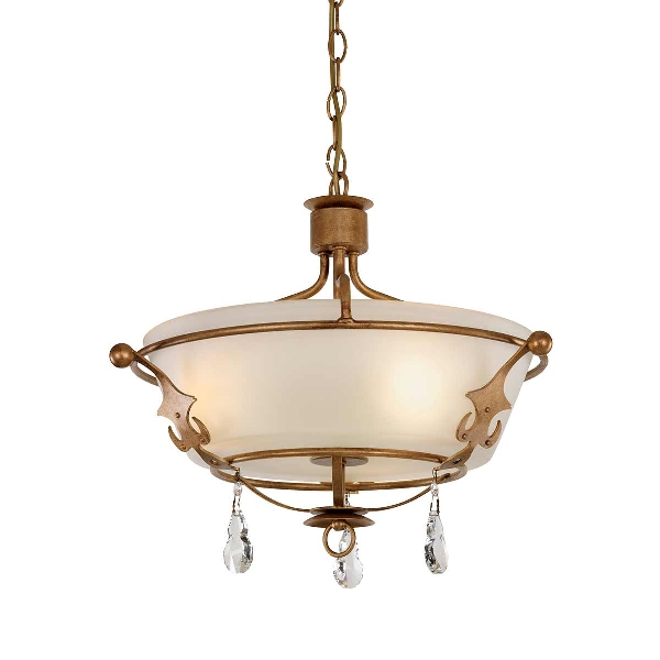 Windsor 3 Light Semi-Flush - Gold Patina der Firma Elstead