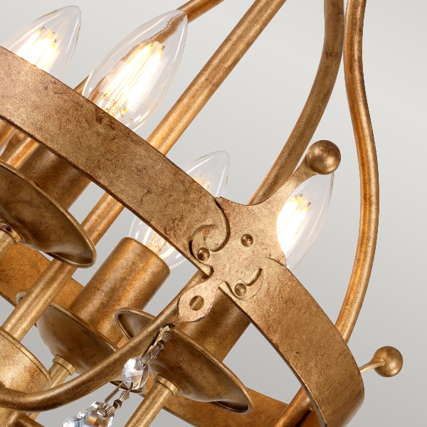 Windsor 4 Pendelleuchte - Gold Patina der Firma Elstead