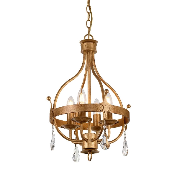 Windsor 4 Pendelleuchte - Gold Patina der Firma Elstead